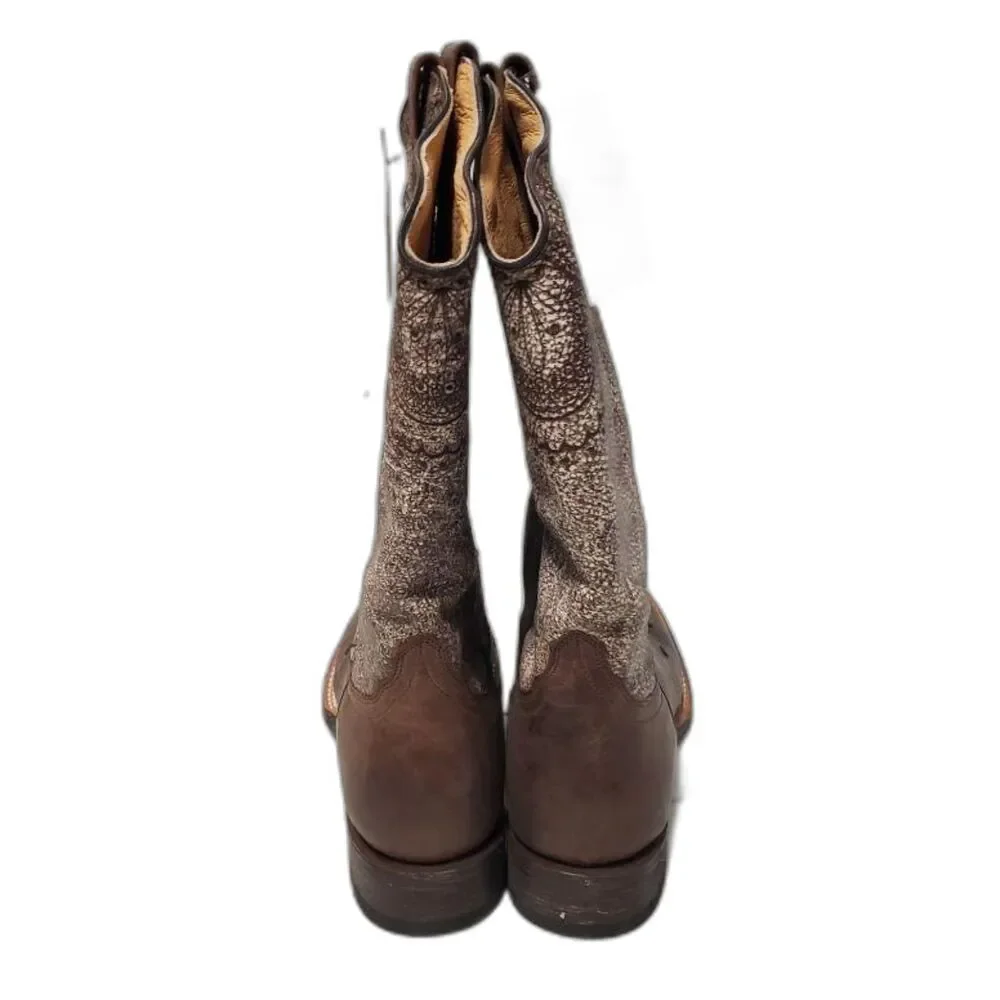 Roper Lacy Mae Fashion Square Toe Leather Boots Woman's Size 8 1/2 New in Box